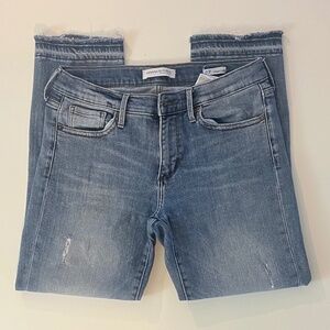 Banana Republic Straight Crop Distressed Light Blue Jeans